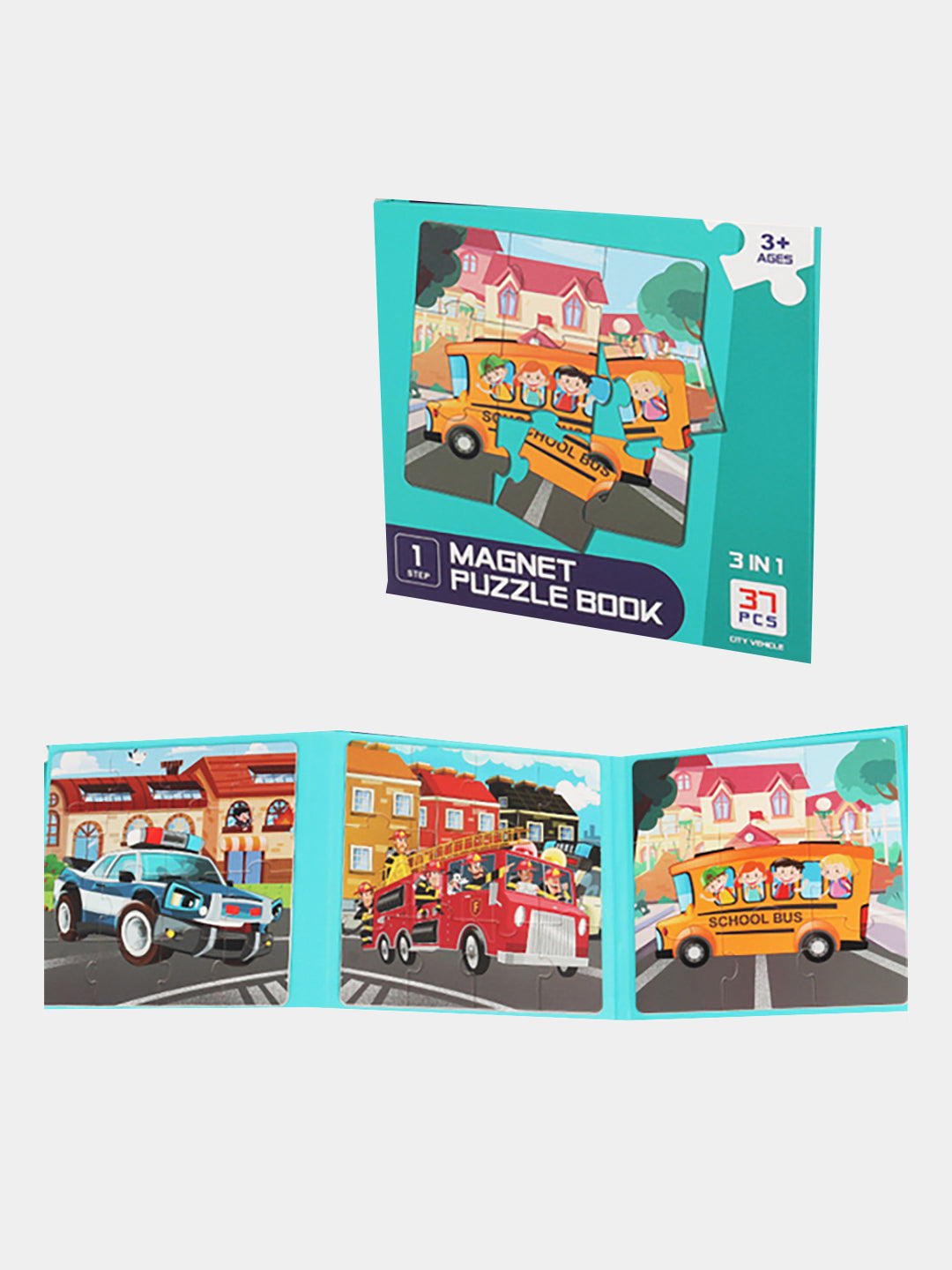 3-IN-1 Magnetic Puzzle Book - Level 1
